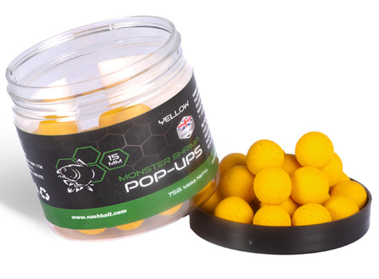 Nash Monster Shrimp Pop Ups 15mm Yellow