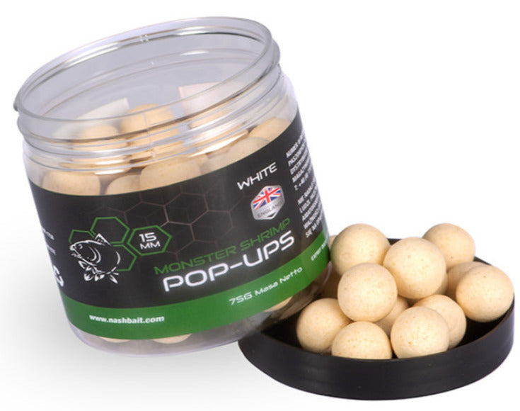 Nash Monster Shrimp Pop Ups 15mm White