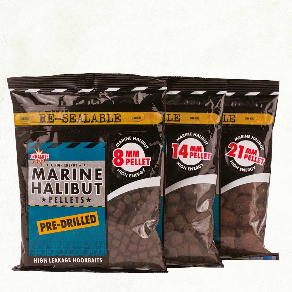 Dynamite Baits Marine Halibut Pellet 21mm Pre Drilled