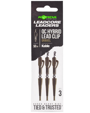 Korda Kable Leadcore Hybrid Lead Clip Leaders QC 50cm