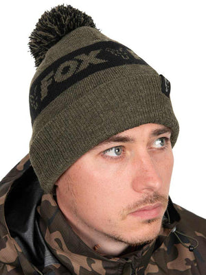 Fox Collection Bobble Hat Green & Black