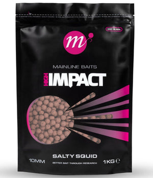 Mainline Baits Hi Impact Shelf Life Boilies Salty Squid