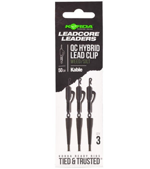 Korda Kable Leadcore Hybrid Lead Clip Leaders QC 50cm