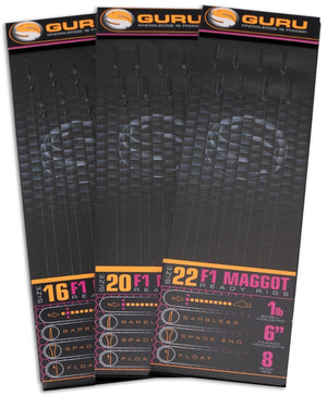 Guru F1 Maggot Hook Rigs 6"