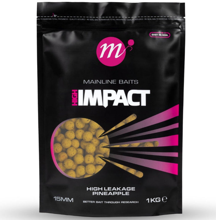 Mainline Baits Hi Impact Shelf Life High Leakage Pineapple Boilies