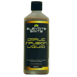 Bottle of Elevate Baits Garlic Infusion Liquid 