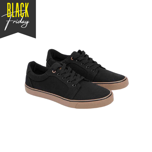 Fox Black Canvas Shoe