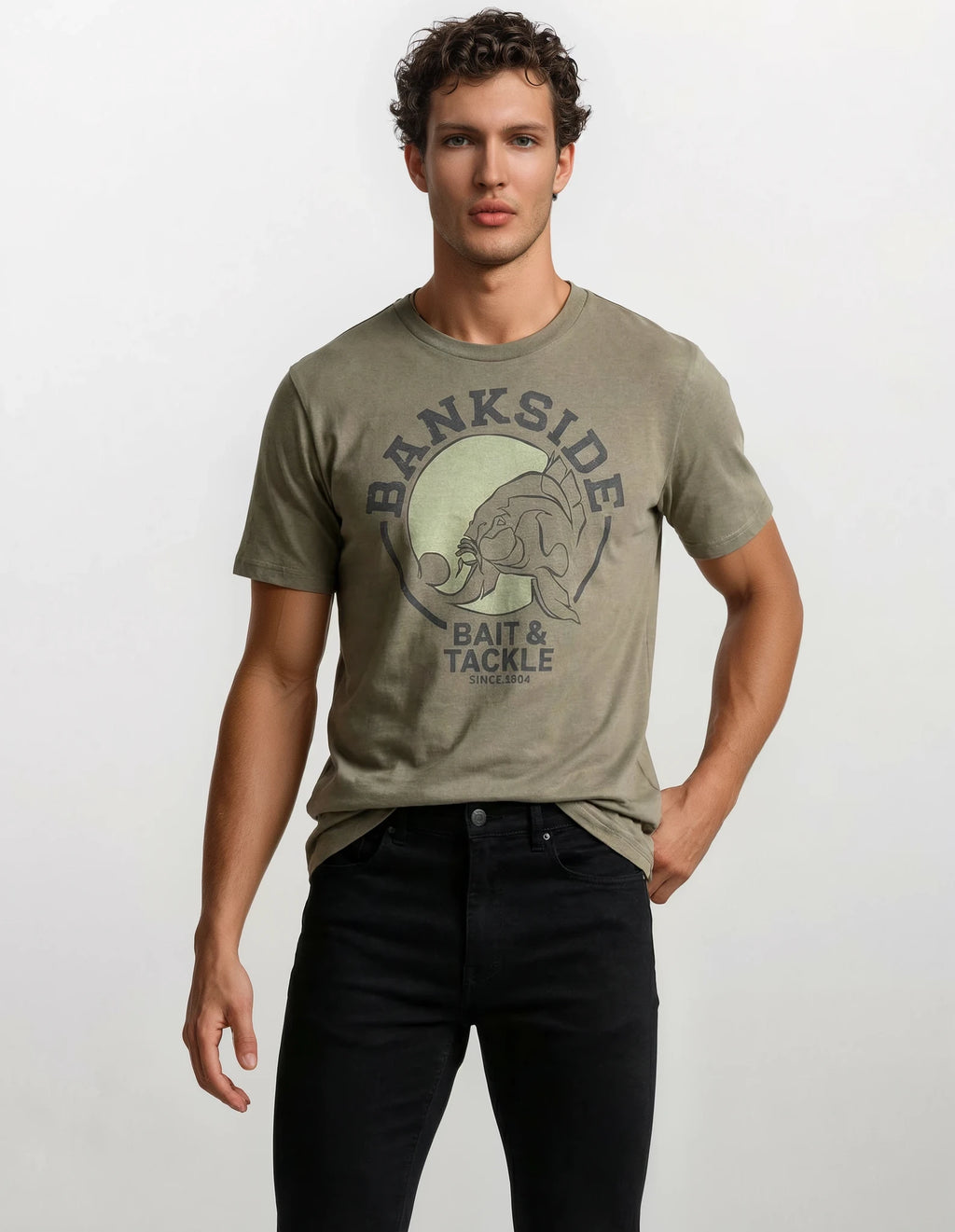 Bankside Carp Down T Shirt Olive