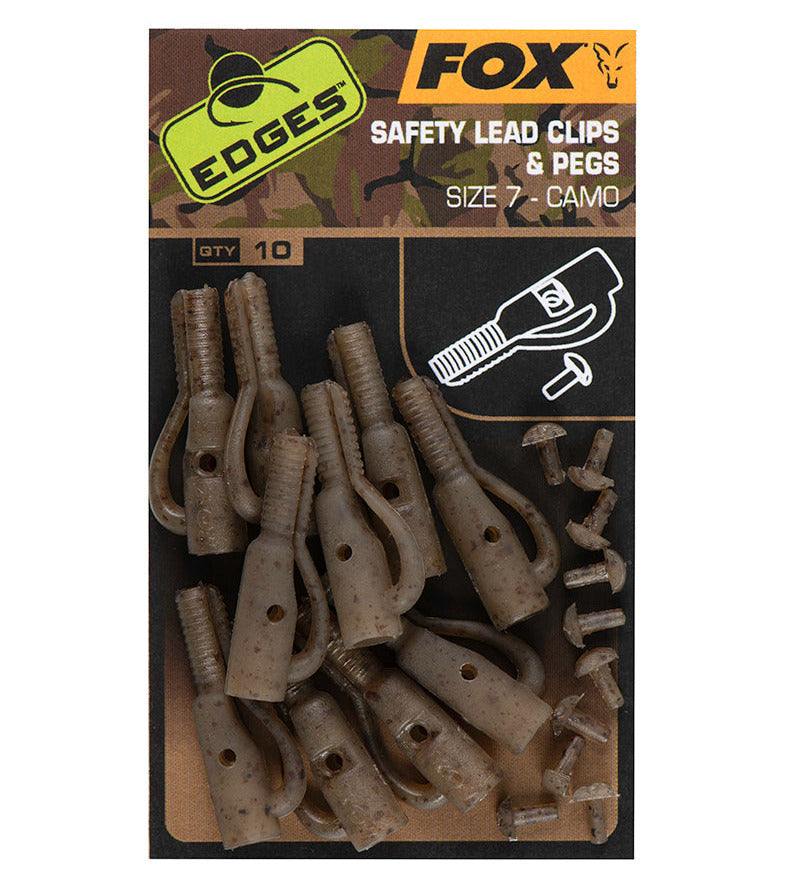 Fox Edges Safety Lead Clips & Pegs Size 7 Camo