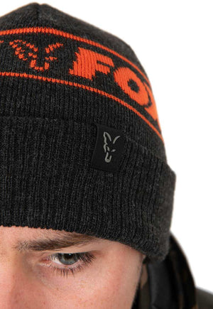 Fox Collection Beanie Hat Black & Orange