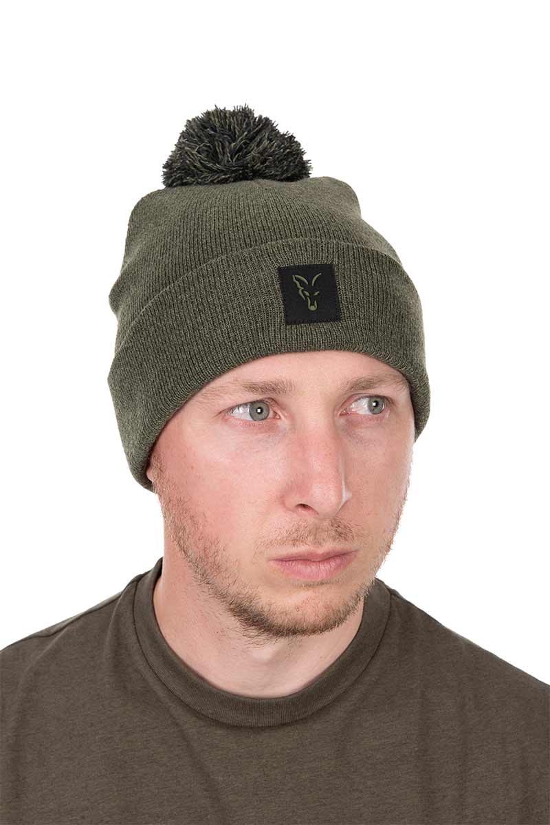 Fox Collection Bobble Hat Green & Black