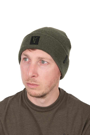 Fox Collection Beanie Hat Green & Black