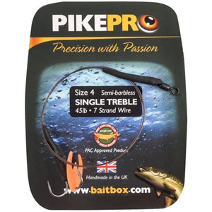 Pikepro Single Treble Trace Semi-Barbed