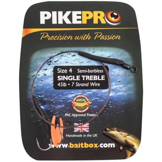 Pikepro Single Treble Trace Semi-Barbed