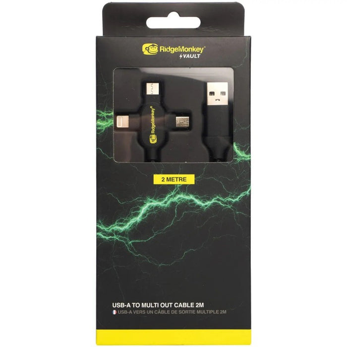 Ridgemonkey Vault USB-A To Multi Out Cable 2m