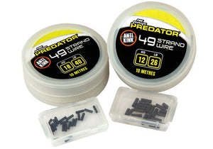 Fox Rage Predator 49 Strand Steel Wire Plus Crimps, Predator End Tackle, Fox Rage, Bankside Tackle