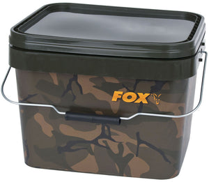 Fox Camo Square Bucket 10ltr, Buckets, Fox, Bankside Tackle