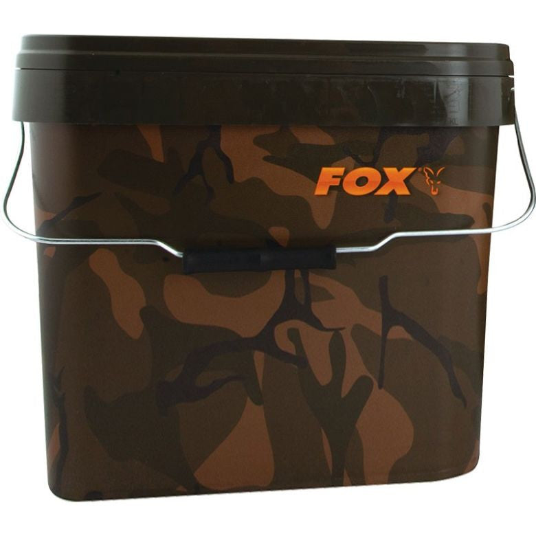 Fox Camo Square Bucket 17ltr, Buckets, Fox, Bankside Tackle