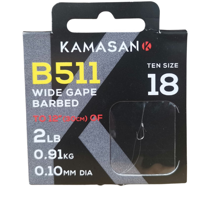 Kamasan B511 Barbed Hooks To Nylon