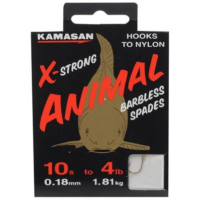 Kamasan Animal X-Strong Spade End Hooks To Nylon, Coarse Hooks, Kamasan, Bankside Tackle