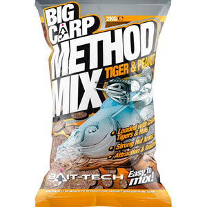 Bait Tech Big Carp Tiger and Peanut Method Mix, Groundbaits, Bait-Tech, Bankside Tackle
