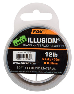 Fox Edges Trans Khaki Illusion Soft Hooklink Material, Hooklinks, Fox, Bankside Tackle