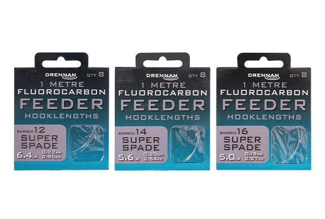 DRENNAN SUPER SPADE FLUOROCARBON FEEDER RIGS 1 METRE