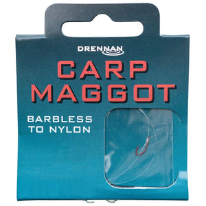 Drennan Carp Maggot Barbless Hooks To Nylon